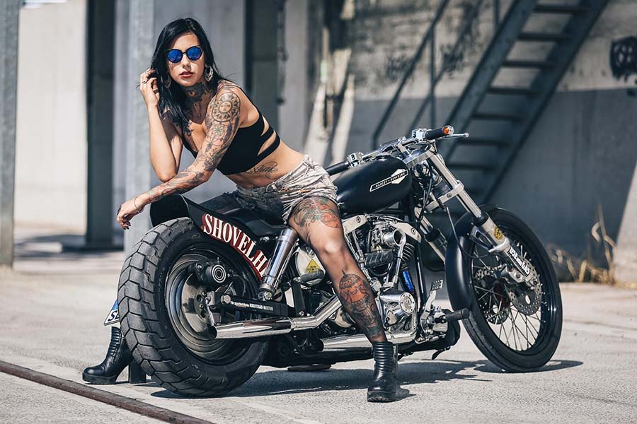 Beautiful girls and bikes 